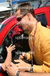 22.10.2006 Sao Paulo, Brazil,  Michael Schumacher (GER), Scuderia Ferrari, arrives at the circuit - Formula 1 World Championship, Rd 18, Brazilian Grand Prix, Sunday