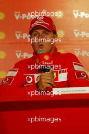 19.10.2006 Sao Paulo, Brazil,  Michael Schumacher (GER), Scuderia Ferrari, Shell Press conference - Formula 1 World Championship, Rd 18, Brazilian Grand Prix, Thursday