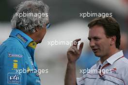 23.06.2006 Montreal, Canada,  Flavio Briatore (ITA), Renault F1 Team, Team Chief, Managing Director with Christian Horner (GBR), Red Bull Racing, Sporting Director - Formula 1 World Championship, Rd 9, Canadian Grand Prix, Friday