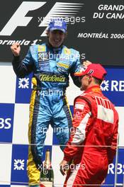 25.06.2006 Montreal, Canada,  1st place Fernando Alonso (ESP), Renault F1 Team and 2nd place Michael Schumacher (GER), Scuderia Ferrari - Formula 1 World Championship, Rd 9, Canadian Grand Prix, Sunday Podium