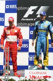 25.06.2006 Montreal, Canada,  2nd place Michael Schumacher (GER), Scuderia Ferrari and 1st place Fernando Alonso (ESP), Renault F1 Team - Formula 1 World Championship, Rd 9, Canadian Grand Prix, Sunday Podium