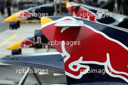 22.06.2006 Montreal, Canada,  Red Bull Racing bodywork, sits out in the rain - Formula 1 World Championship, Rd 9, Canadian Grand Prix, Thursday