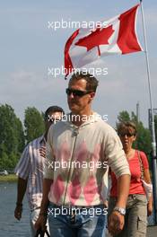 22.06.2006 Montreal, Canada,  Michael Schumacher (GER), Scuderia Ferrari arrives at the circuit - Formula 1 World Championship, Rd 9, Canadian Grand Prix, Thursday