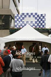 22.06.2006 Montreal, Canada,  Horses under the podium - Formula 1 World Championship, Rd 9, Canadian Grand Prix, Thursday