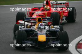 01.10.2006 Shanghai, China,  David Coulthard (GBR), Red Bull Racing, RB2 and Felipe Massa (BRA), Scuderia Ferrari, 248 F1 - Formula 1 World Championship, Rd 16, Chinese Grand Prix, Sunday Race