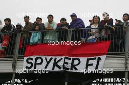 01.10.2006 Shanghai, China,  Spyker MF1 Racing fans in the grandstand - Formula 1 World Championship, Rd 16, Chinese Grand Prix, Sunday