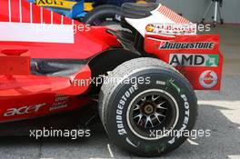 14.05.2006 Granollers, Spain,  Michael Schumacher (GER), Scuderia Ferrari car after the race - Formula 1 World Championship, Rd 6, Spanish Grand Prix, Sunday Race