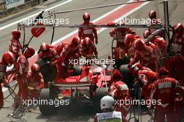 14.05.2006 Granollers, Spain,  Felipe Massa (BRA), Scuderia Ferrari, 248 F1 goes in for his pit stop - Formula 1 World Championship, Rd 6, Spanish Grand Prix, Sunday Race