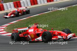 14.05.2006 Granollers, Spain,  Michael Schumacher (GER), Scuderia Ferrari leads Felipe Massa (BRA), Scuderia Ferrari - Formula 1 World Championship, Rd 6, Spanish Grand Prix, Sunday Race