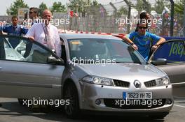 14.05.2006 Granollers, Spain,  Juan Carlos I, King of Spain & Fernando Alonso (ESP), Renault F1 Team, go for a lap of the circuit in a Renault Megane - Formula 1 World Championship, Rd 6, Spanish Grand Prix, Sunday