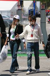 11.05.2006 Granolles, Spain,  Rafaela Bassi (BRA), Girl Friend, girlfriend of Felipe Massa with Felipe Massa (BRA), Scuderia Ferrari - Formula 1 World Championship, Rd 6, Spanish Grand Prix, Thursday