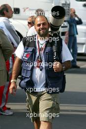 05.05.2006 Nürburg, Germany,  Kerim Okten (TUR) first Formula One photographer from Turkey who is following the F1 for the second year - Formula 1 World Championship, Rd 5, European Grand Prix, Friday