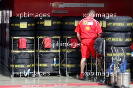 05.05.2006 Nürburg, Germany,  Bridgestone tyres at Scuderia Ferrari - Formula 1 World Championship, Rd 5, European Grand Prix, Friday