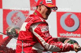 07.05.2006 Nürburg, Germany,  Michael Schumacher (GER), Scuderia Ferrari Marlboro, Portrait (1st), spraying champaign - Formula 1 World Championship, Rd 5, European Grand Prix, Sunday Podium