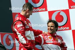 07.05.2006 Nürburg, Germany,  Michael Schumacher (GER), Scuderia Ferrari and Felipe Massa (BRA), Scuderia Ferrari - Formula 1 World Championship, Rd 5, European Grand Prix, Sunday Podium