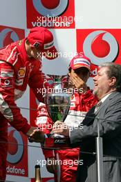 07.05.2006 Nürburg, Germany,  Michael Schumacher (GER), Scuderia Ferrari and Kurt Beck - Formula 1 World Championship, Rd 5, European Grand Prix, Sunday Podium