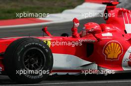 07.05.2006 Nürburg, Germany,  Michael Schumacher (GER), Scuderia Ferrari Marlboro 248 F1, waving to the fans after winning the race - Formula 1 World Championship, Rd 5, European Grand Prix, Sunday Race