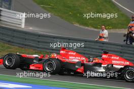 07.05.2006 Nürburg, Germany,  Tiago Monteiro (PRT), Midland MF1 Racing, Toyota M16 and cChristijan Albers (NED), Midland MF1 Racing, Toyota M16 - Formula 1 World Championship, Rd 5, European Grand Prix, Sunday Race