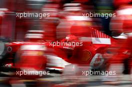07.05.2006 Nürburg, Germany,  Michael Schumacher (GER), Scuderia Ferrari, 248 F1 pit stop - Formula 1 World Championship, Rd 5, European Grand Prix, Sunday Race
