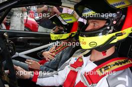 06.05.2006 Nürburg, Germany,  Cora Schumacher (GER), Wife of Ralf Schumacher and Ralf Schumacher (GER), Toyota Racing during a Taxi ride in a Toyota Corolla from the Rally WRC 1999. Schumacher had to stop after a hydraulic failure - Formula 1 World Championship, Rd 5, European Grand Prix, Saturday