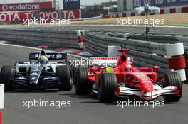 06.05.2006 Nürburg, Germany,  Mark Webber (AUS), Williams F1 Team and Michael Schumacher (GER), Scuderia Ferrari - Formula 1 World Championship, Rd 5, European Grand Prix, Saturday Practice