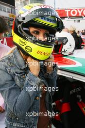 06.05.2006 Nürburg, Germany,  Cora Schumacher (GER), Wife of Ralf Schumacher with Ralf Schumacher's helmet - Formula 1 World Championship, Rd 5, European Grand Prix, Saturday