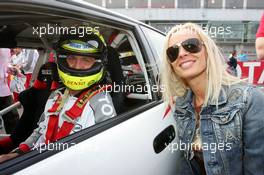 06.05.2006 Nürburg, Germany,  Cora Schumacher (GER), Wife of Ralf Schumacher and Ralf Schumacher (GER), Toyota Racing during a Taxi ride in a Toyota Corolla from the Rally WRC 1999. Schumacher had to stop after a hydraulic failure - Formula 1 World Championship, Rd 5, European Grand Prix, Saturday