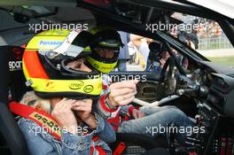 06.05.2006 Nürburg, Germany,  Ralf Schumacher (GER), Toyota Racing takes Cora Schumacher (GER), Wife of Ralf Schumacher for a lap around the circuit - Formula 1 World Championship, Rd 5, European Grand Prix, Saturday