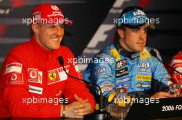 06.05.2006 Nürburg, Germany,  Michael Schumacher (GER), Scuderia Ferrari and Fernando Alonso (ESP), Renault F1 Team - Formula 1 World Championship, Rd 5, European Grand Prix, Saturday Press Conference