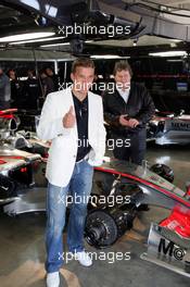 07.05.2006 Nürburg, Germany,  Lucas Podolski and Norbert Haug (GER), Mercedes, Motorsport chief - Formula 1 World Championship, Rd 5, European Grand Prix, Sunday