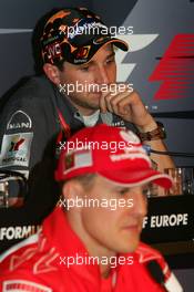 04.05.2006 Nürburg, Germany,  Christijan Albers (NED) and Michael Schumacher (GER), Scuderia Ferrari - Formula 1 World Championship, Rd 5, European Grand Prix, Thursday Press Conference