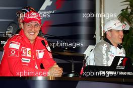 04.05.2006 Nürburg, Germany,  Michael Schumacher (GER), Scuderia Ferrari and Ralf Schumacher (GER), Toyota Racing - Formula 1 World Championship, Rd 5, European Grand Prix, Thursday Press Conference