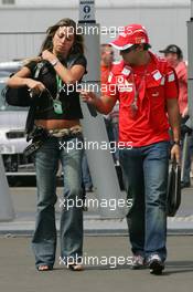 04.05.2006 Nürburg, Germany,  Rafaela Bassi (BRA), Girl Friend, girlfriend of Felipe Massa and Felipe Massa (BRA), Scuderia Ferrari - Formula 1 World Championship, Rd 5, European Grand Prix, Thursday