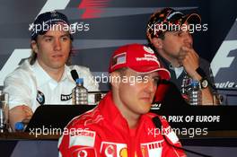 04.05.2006 Nürburg, Germany,  Nick Heidfeld (GER), BMW Sauber F1 Team, Michael Schumacher (GER), Scuderia Ferrari and Christijan Albers (NED) - Formula 1 World Championship, Rd 5, European Grand Prix, Thursday Press Conference