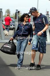 04.05.2006 Nürburg, Germany,  Fabiana Valenti (ITA) press officer and Scott Speed (USA), Scuderia Toro Rosso - Formula 1 World Championship, Rd 5, European Grand Prix, Thursday