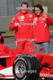 24.01.2006 Mugello, Italy,  Michael Schumacher (GER), and Felipe Massa (BRA), Scuderia Ferrari  - Scuderia Ferrari 248 F1 Launch