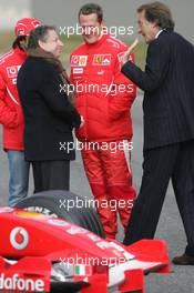 24.01.2006 Mugello, Italy,  Felipe Massa (BRA), Scuderia Ferrari, Jean Todt (FRA), Scuderia Ferrari, Teamchief, General Manager, GES , Michael Schumacher (GER), Luca di Montezemolo (ITA), Scuderia Ferrari, Fiat President, Chairman & Managing Director - Scuderia Ferrari 248 F1 Launch