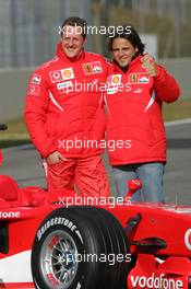 24.01.2006 Mugello, Italy,  Michael Schumacher (GER), and Felipe Massa (BRA), Scuderia Ferrari  - Scuderia Ferrari 248 F1 Launch