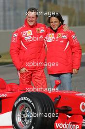 24.01.2006 Mugello, Italy,  Michael Schumacher (GER), and Felipe Massa (BRA), Scuderia Ferrari  - Scuderia Ferrari 248 F1 Launch