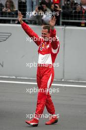 03.09.2006 Nürburgring, Germany,  Michael Schumacher (GER), Scuderia Ferrari, waving to the fans on the main grandstand - Ferrari Racing Days 2006