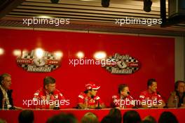 29.10.2006 Monza, Italy, Scuderia Ferrari Press Conference, Ross Brawn (GBR), Scuderia Ferrari, Technical Director, Felipe Massa (BRA), Scuderia Ferrari, Jean Todt (FRA), Scuderia Ferrari, Teamchief, General Manager, Team Principal, Michael Schumacher (GER), Scuderia Ferrari, Luca di Montezemolo (ITA), Scuderia Ferrari, Fiat President, Chairman & Managing Director and Piero Lardi Ferrari (ITA), 10% Owner of Ferrari - Ferrari World Finals, Monza