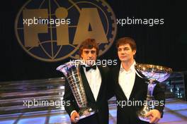 08.12.2006 Monte Carlo, Monaco,  Fernando Alonso (ESP), Formula 1 World Champion 2006, Sebastian Loeb (FRA), World Rally Champion 2006 - 2006 FIA Gala Prize Giving Ceremony