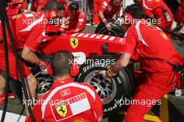 14.07.2006 Magny Cours, France,  Pitstop practice at Ferrari - Formula 1 World Championship, Rd 11, French Grand Prix, Friday Practice