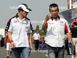 14.07.2006 Magny Cours, France,  Anthony Davidson (GBR), Test Driver, Honda Racing F1 Team, Takuma Sato (JPN), Super Aguri F1 - Formula 1 World Championship, Rd 11, French Grand Prix, Friday