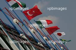 14.07.2006 Magny Cours, France,  Flags at the circuit - Formula 1 World Championship, Rd 11, French Grand Prix, Friday