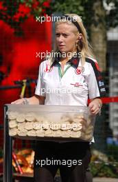 14.07.2006 Magny Cours, France,  Honda Racing catering girl - Formula 1 World Championship, Rd 11, French Grand Prix, Friday