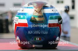 14.07.2006 Magny Cours, France,  Jarno Trulli (ITA), Toyota Racing, French GP Edition, Italy World Cup Win, Helmet - Formula 1 World Championship, Rd 11, French Grand Prix, Friday