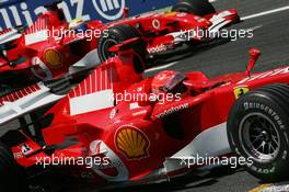 16.07.2006 Magny Cours, France,  Michael Schumacher (GER), Scuderia Ferrari and Felipe Massa (BRA), Scuderia Ferrari - Formula 1 World Championship, Rd 11, French Grand Prix, Sunday Pre-Race Grid