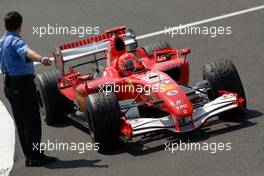 16.07.2006 Magny Cours, France,  Race winner Michael Schumacher (GER), Scuderia Ferrari 248 F1 - Formula 1 World Championship, Rd 11, French Grand Prix, Sunday Podium