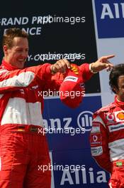 16.07.2006 Magny Cours, France,  1st place, Michael Schumacher (GER), Scuderia Ferrari - Formula 1 World Championship, Rd 11, French Grand Prix, Sunday Podium